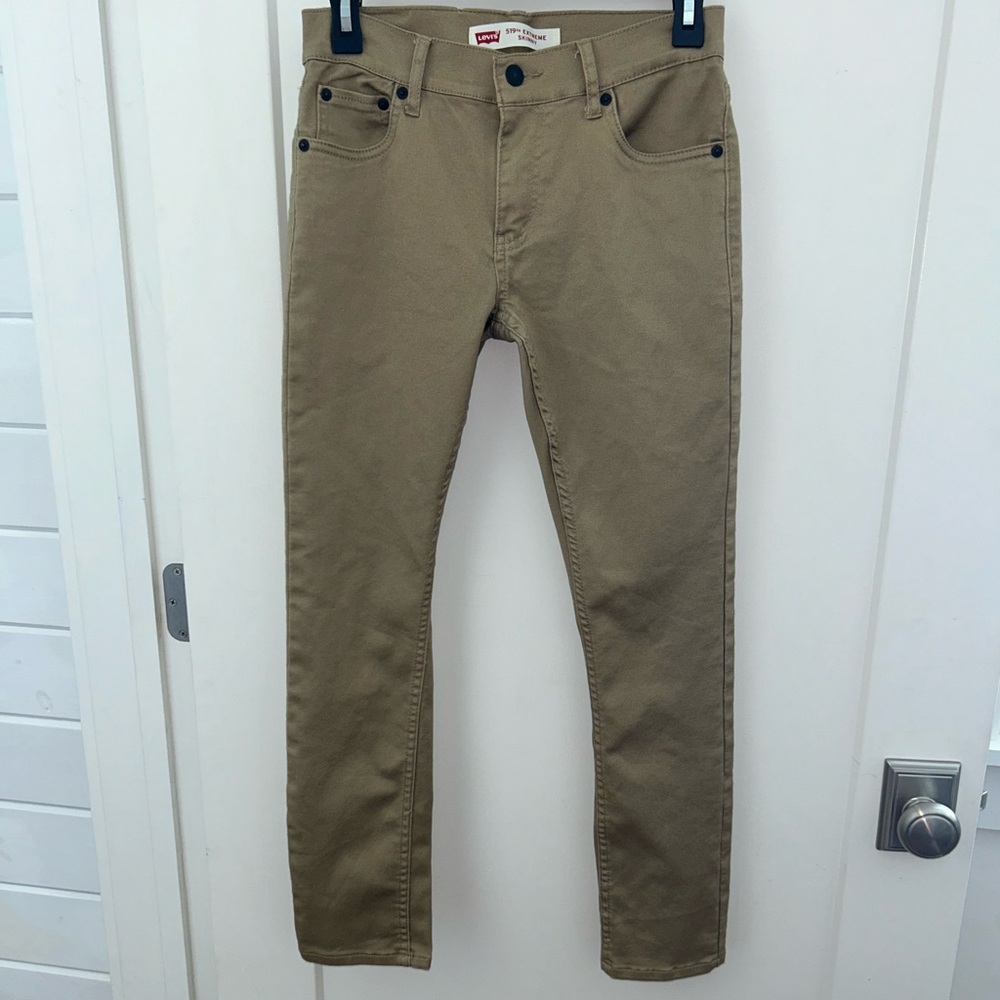 Levi's 519 Extreme skinny khaki jeans boy's sz 16 Reg NWOT